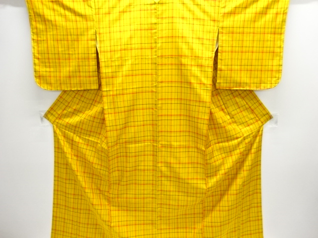 格子織出し米沢紬着物アンサンブル